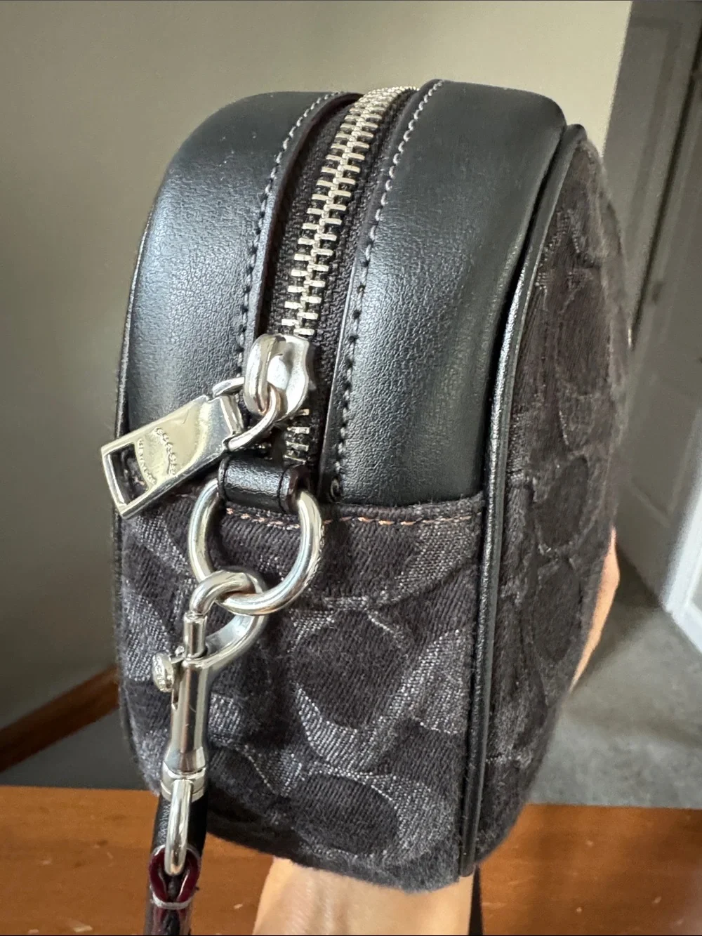 Coach Black Signature Jacquard Messenger Bag